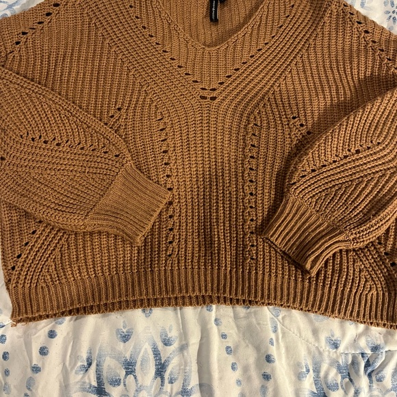 moon & madison Sweaters - moon & madison V-Neck Tan Sweater